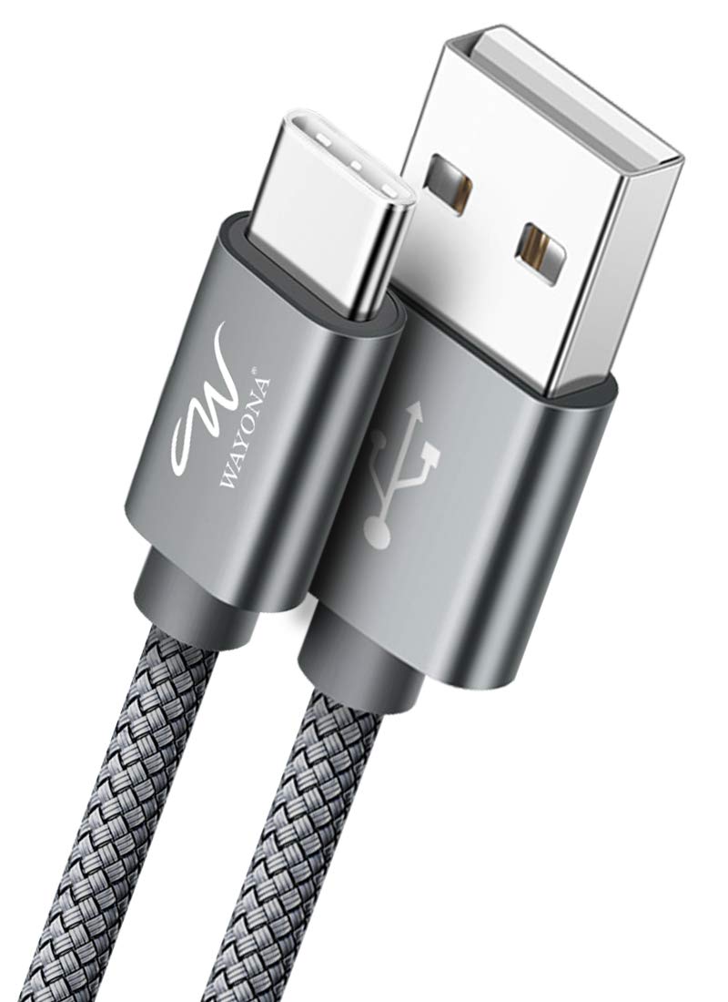 Wayona Type C 3Meter Nylon Braided 65W/3A Fast Charging USB C Long Cable Compatible for Samsung Galaxy S24, S23, S22, iPhone 15 Series, Android Auto, Apple CarPlay (10 FT Pack of 1, Black)