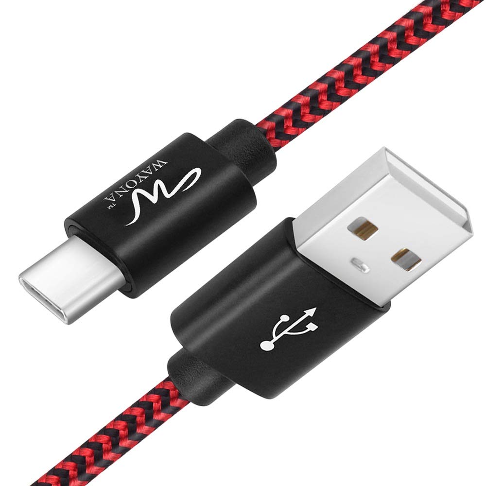Wayona Type C 3Meter Nylon Braided 65W/3A Fast Charging USB C Long Cable Compatible for Samsung Galaxy S24, S23, S22, iPhone 15 Series, Android Auto, Apple CarPlay (10 FT Pack of 1, Black)