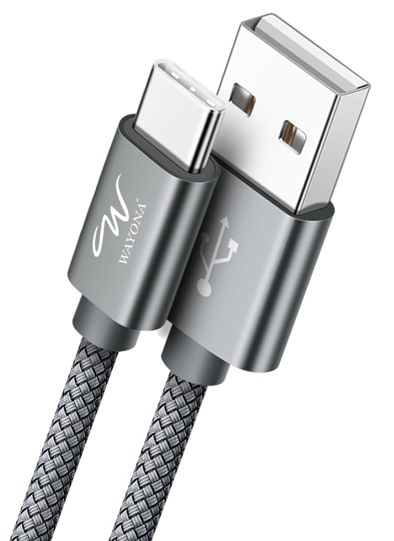 Wayona Type C 3Meter Nylon Braided 65W/3A Fast Charging USB C Long Cable Compatible for Samsung Galaxy S24, S23, S22, iPhone 15 Series, Android Auto, Apple CarPlay (10 FT Pack of 1, Black)