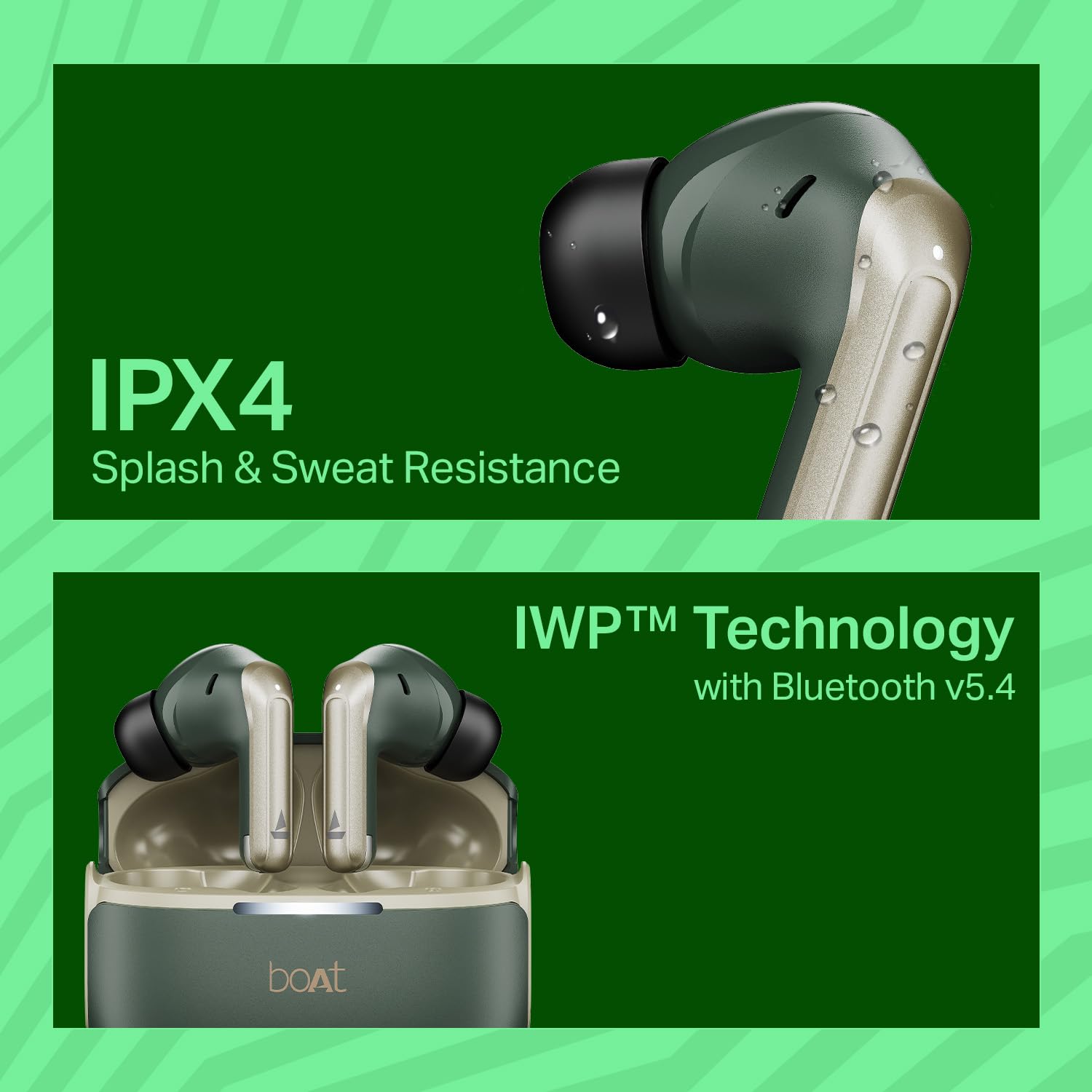 boAt 2025 Launch Airdopes 219, 4Mics ENx, 40H Battery, Best in Segment for Calling, Stream Ad Free Music via App Support, Bluetooth Earbuds, TWS Ear Buds Wireless Earphones with mic (Forest Sage)