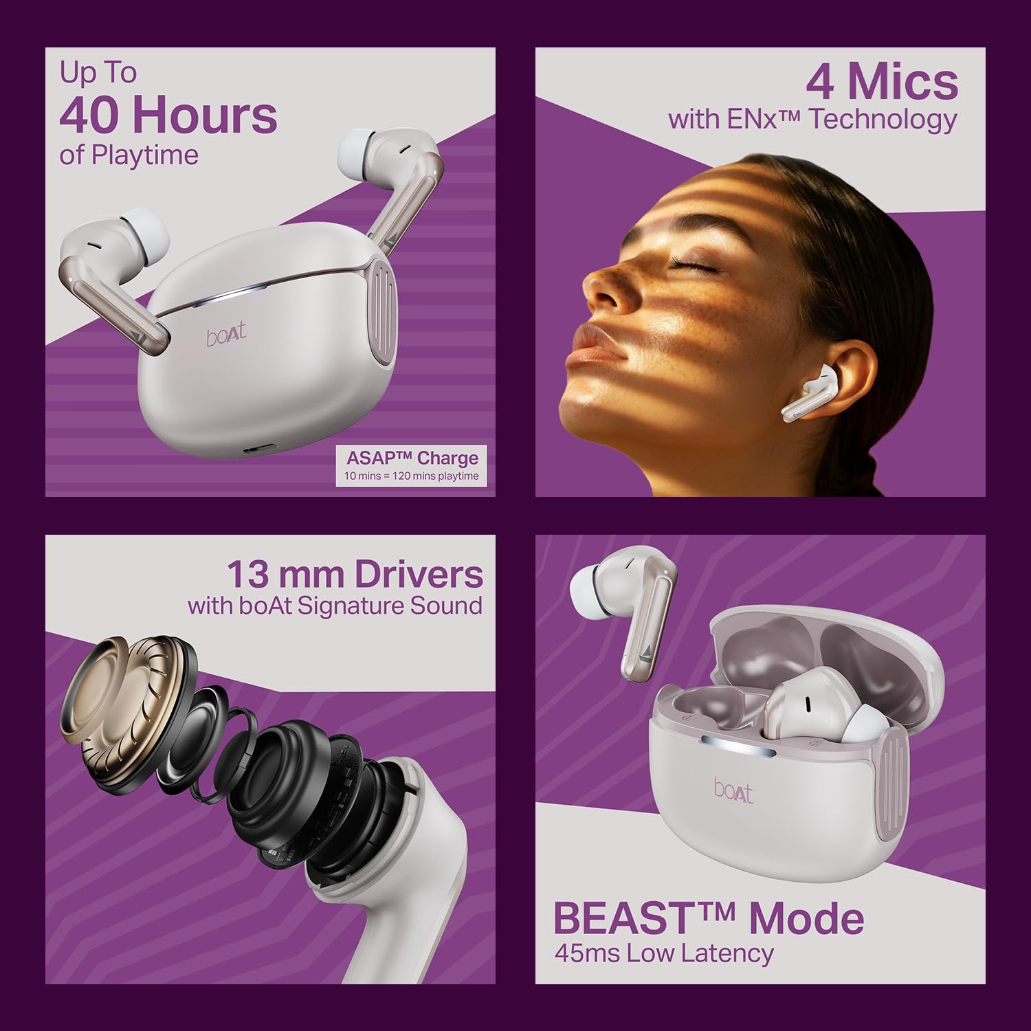 boAt 2025 Launch Airdopes 219, 4Mics ENx, 40H Battery, Best in Segment for Calling, Stream Ad Free Music via App Support, Bluetooth Earbuds, TWS Ear Buds Wireless Earphones with mic (Forest Sage)