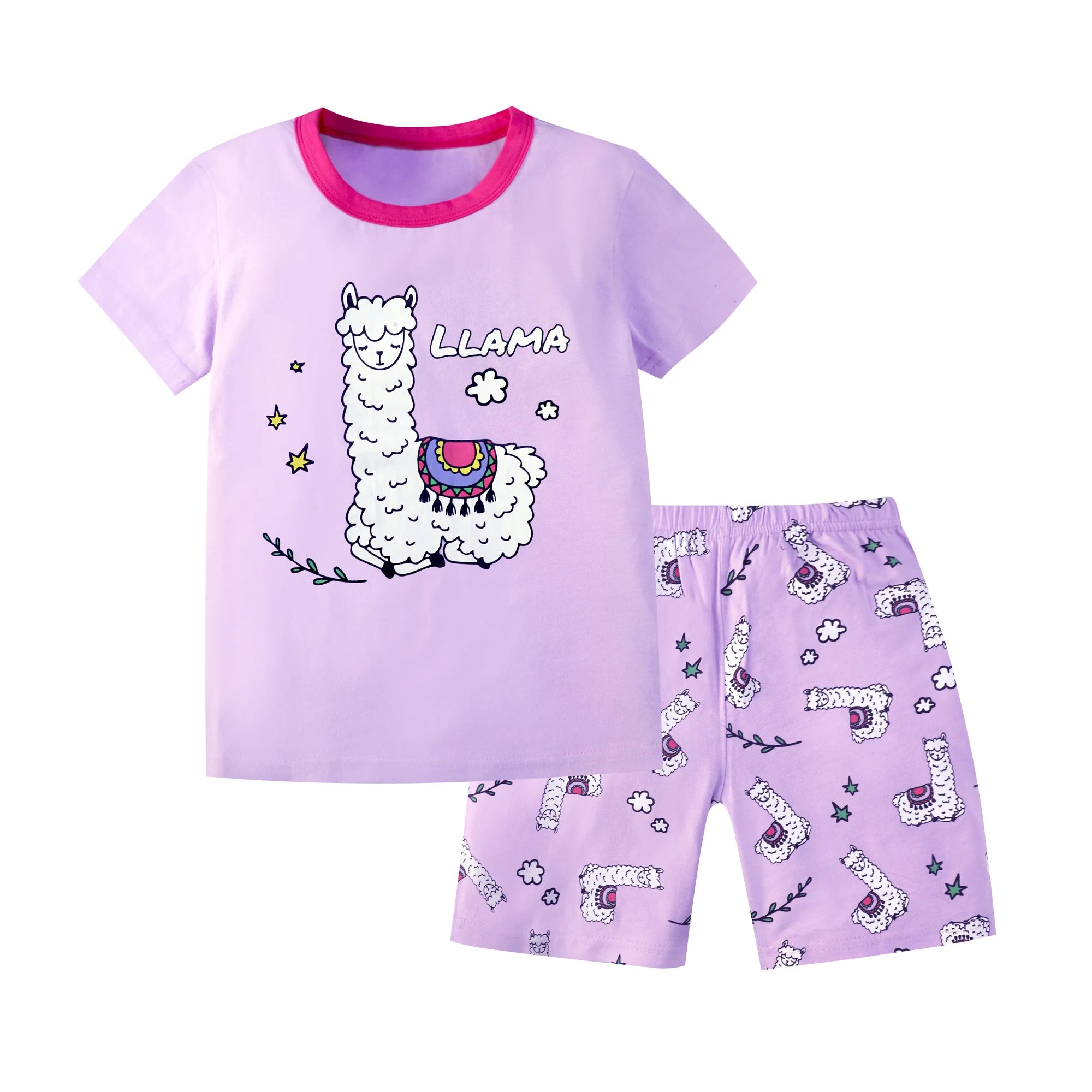 2 4 6 8 10 Years Kids Pjs Sets Summer Pajamas for Children Cotton Boys Sleepwear Baby Pyjamas Short Sleeves Girl Sets Nightwear