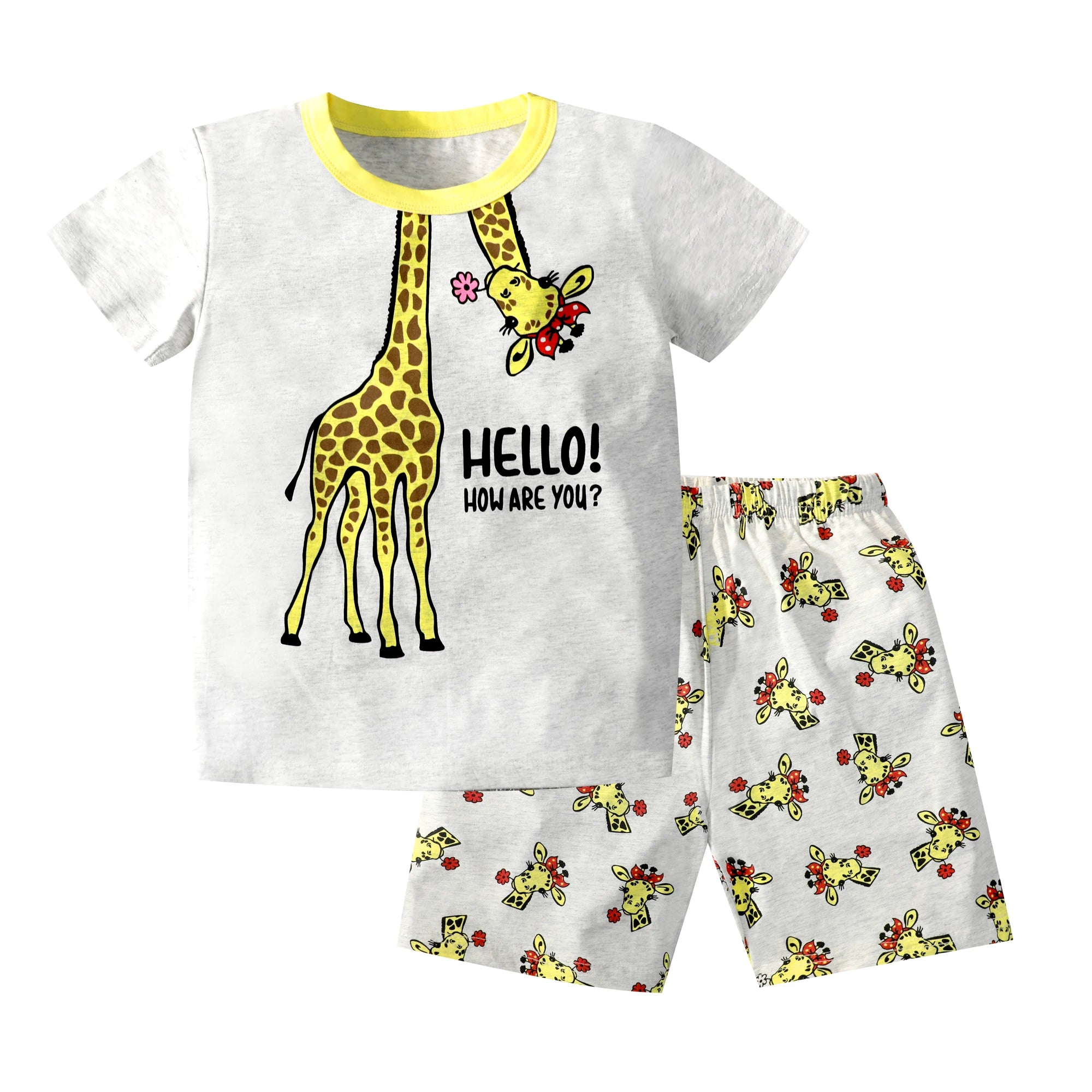 2 4 6 8 10 Years Kids Pjs Sets Summer Pajamas for Children Cotton Boys Sleepwear Baby Pyjamas Short Sleeves Girl Sets Nightwear